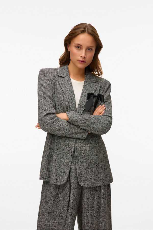 Vero Moda Blazer longo com efeito marmorizado Preto