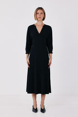 Cortefiel Vestido fluido el&aacute;stico Preto