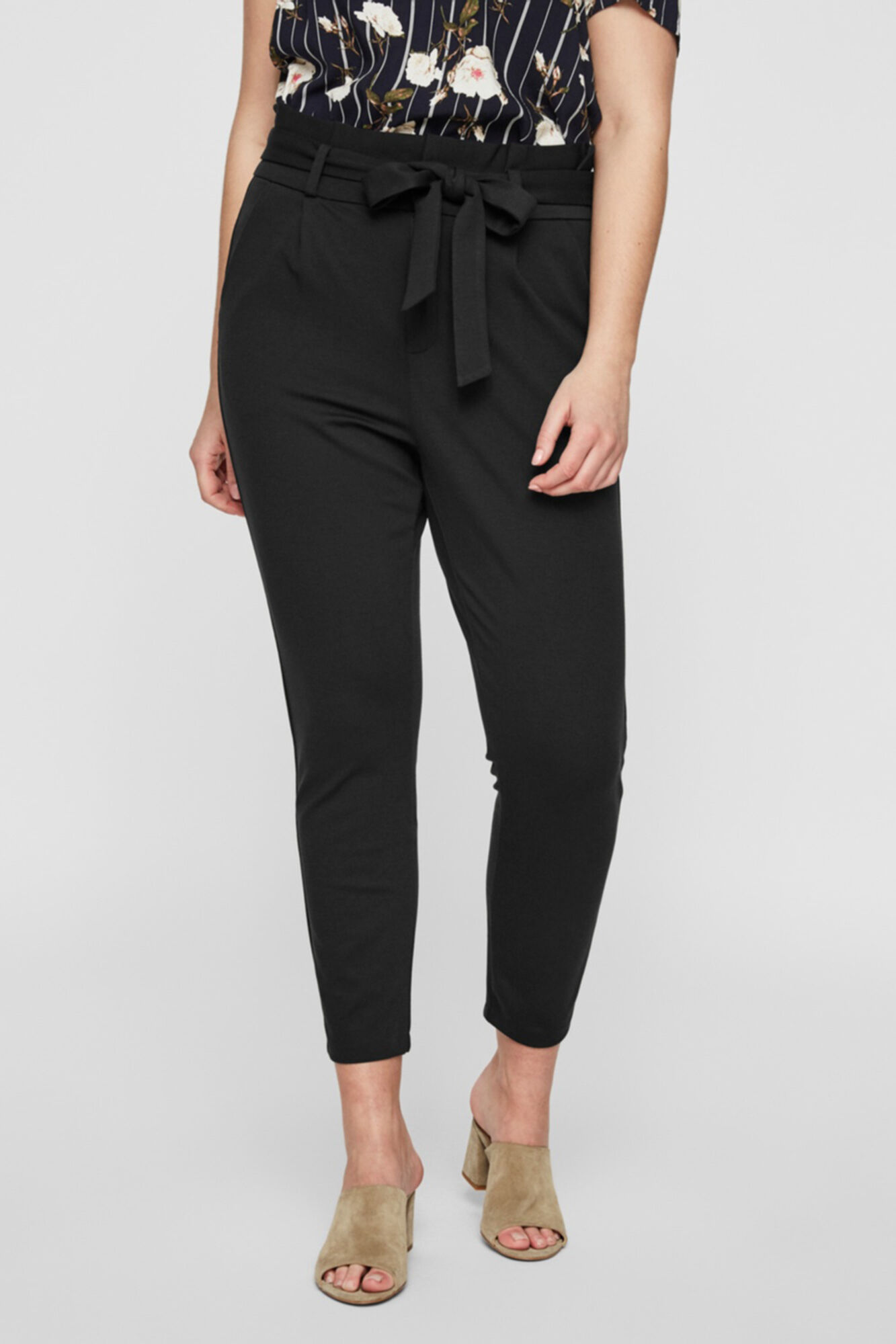 Pantalon negro paper bag clearance