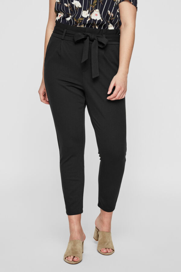 Cortefiel Paperbag trousers Black