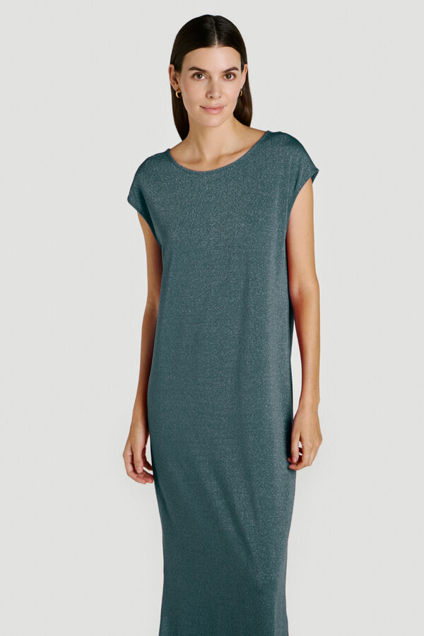 Vila Lurex long dress Turquoise