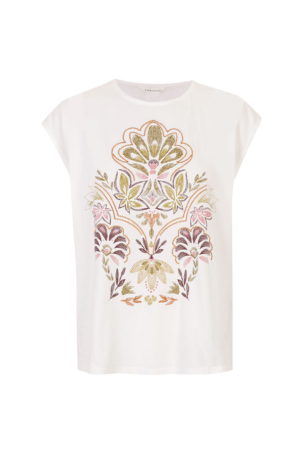 Cortefiel Camiseta estampada Blanco