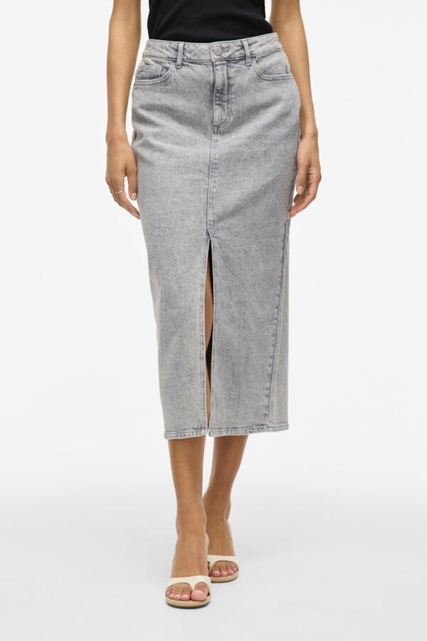 Vila Saia midi jeans Cinzento