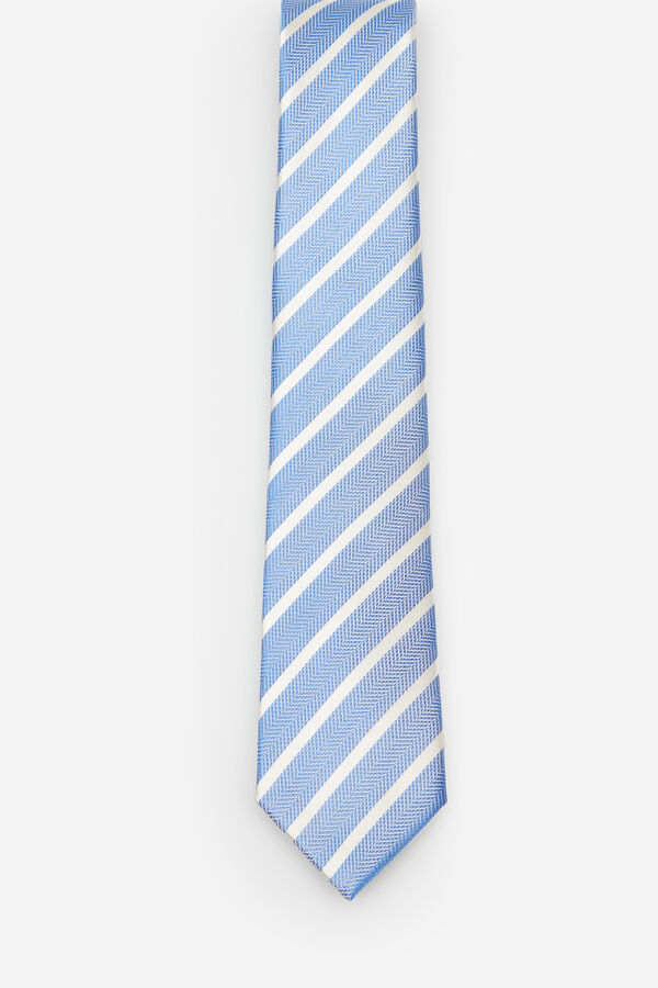 Cortefiel Striped tie Blue