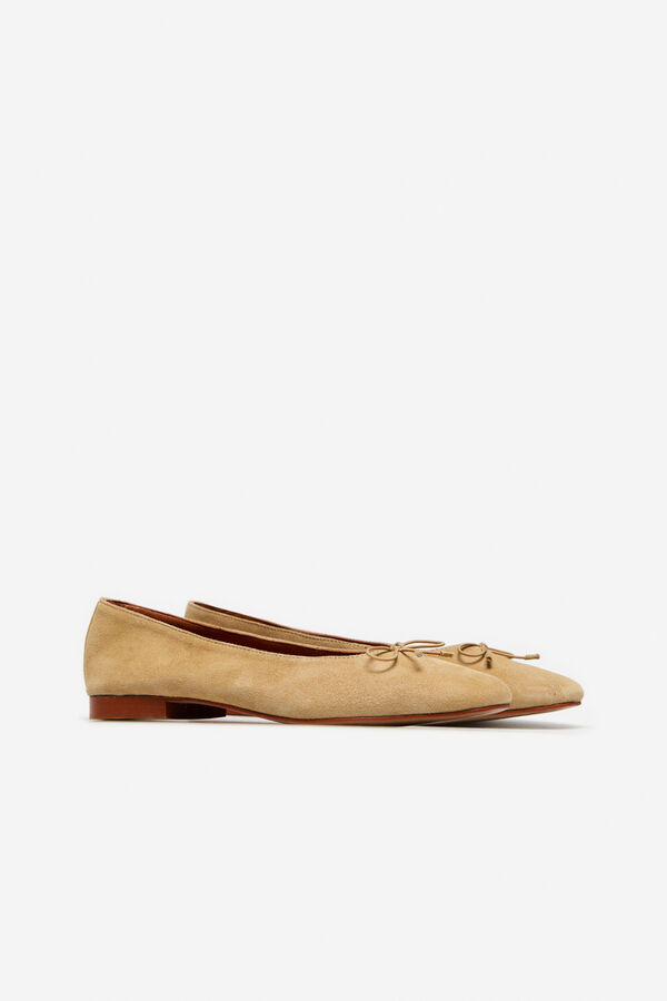 Cortefiel Leather ballet flat Nude