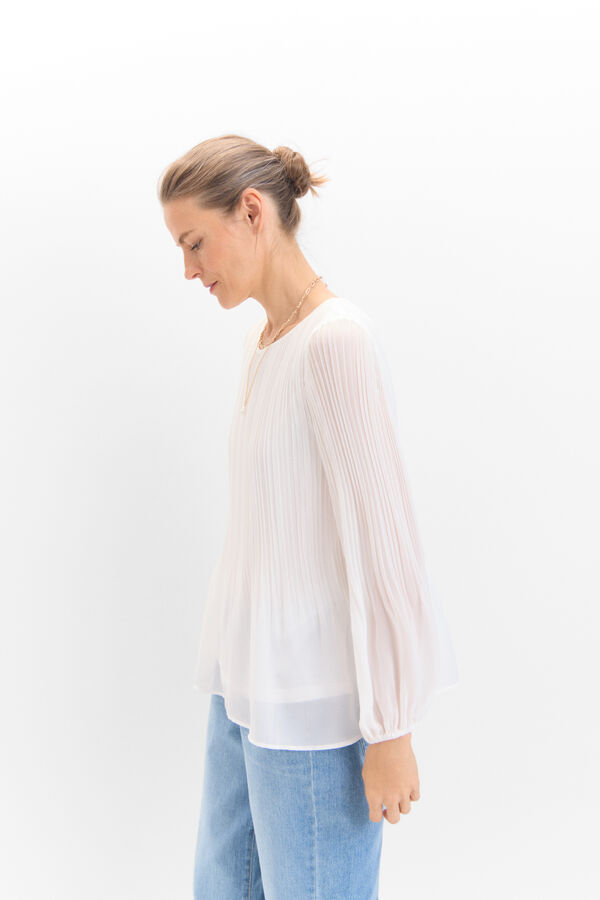 Cortefiel Combined pleated blouse White