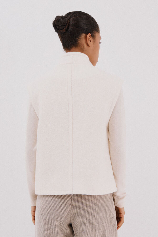 Cortefiel Colete feminino oversized Ecru