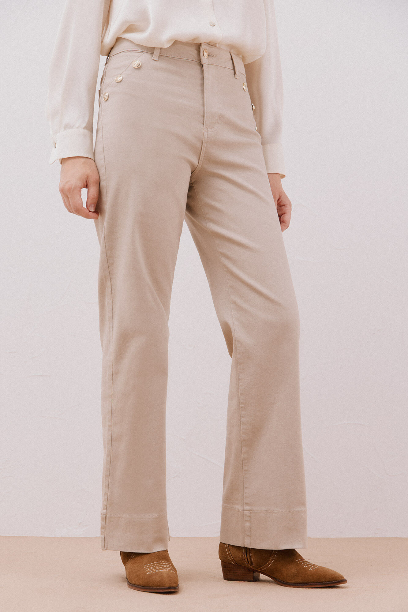 Cortefiel Palazzo pants with buttons 
