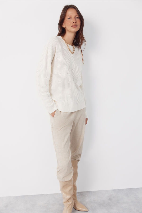 Cortefiel Soft feel jumper Ivory
