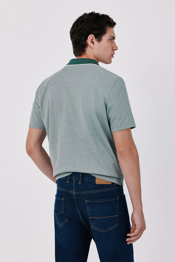 Cortefiel Polo oxford piqu&eacute; Kaki