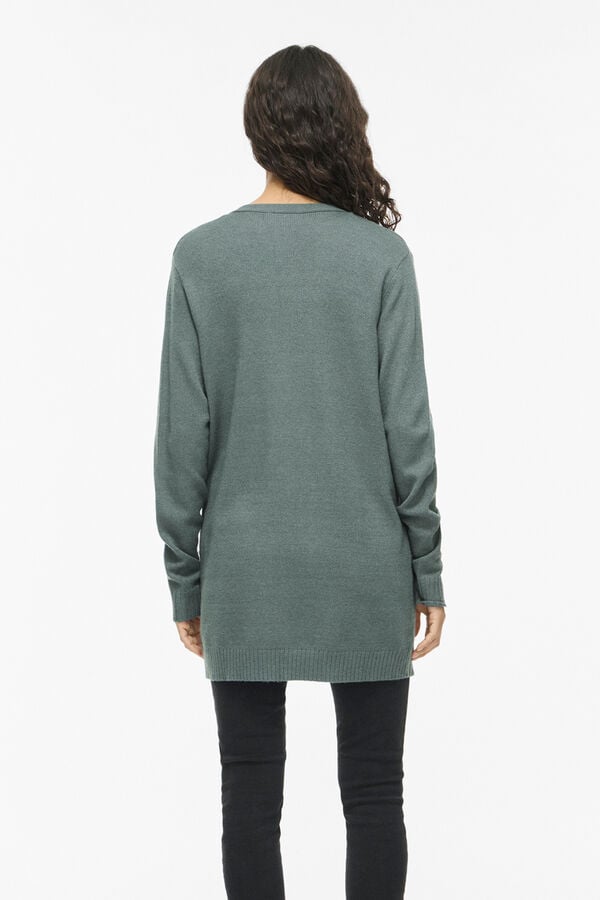 Vila Knit long cardigan Green