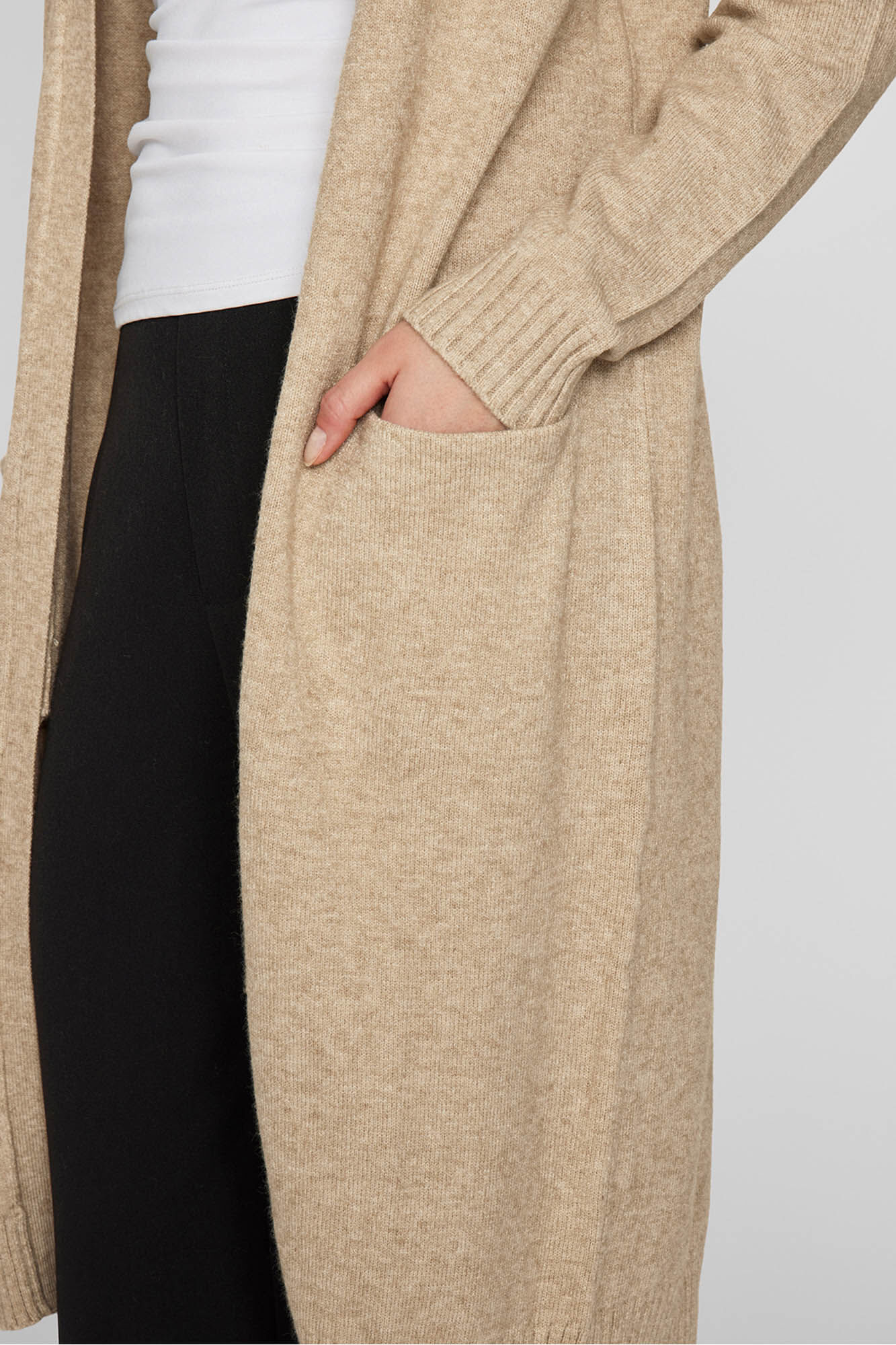 Vila Casaco de malha longo de malha com viscose