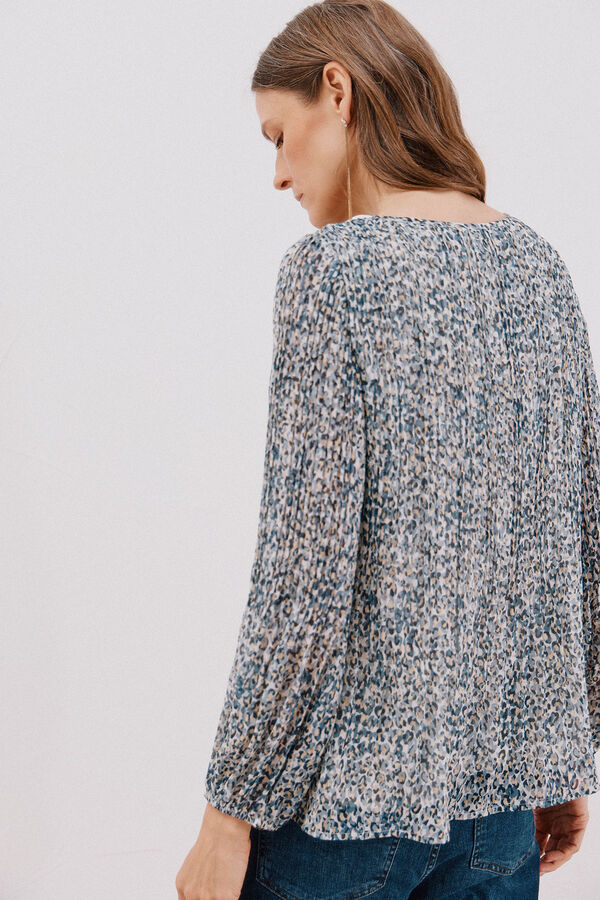 Cortefiel Blusa plissada Azul