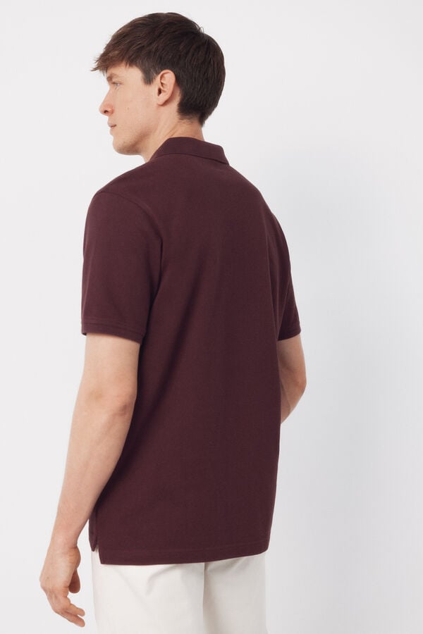 Cortefiel Basic piqué polo shirt Maroon