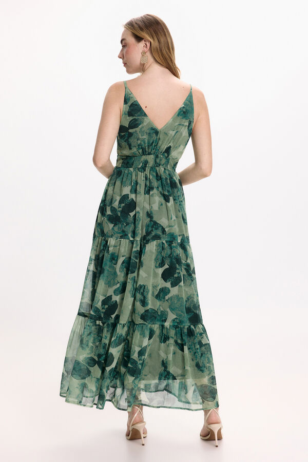 Vila Vestido midi floral Verde