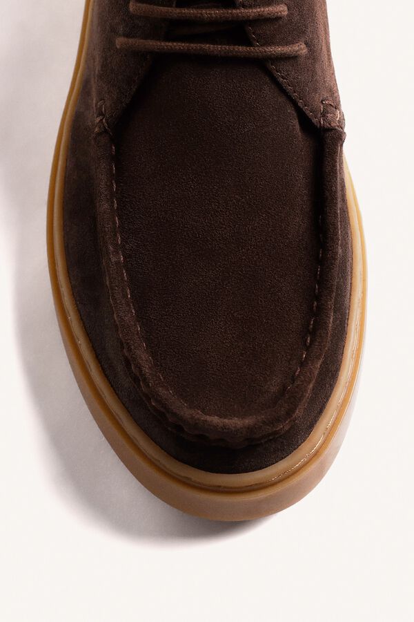Gioseppo Botins wallabee em pele Castanho