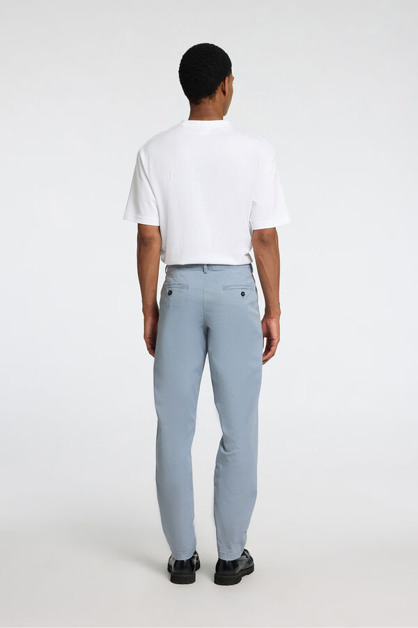 Selected Calça calças chino slim fit feita de algodão orgânico  Azul