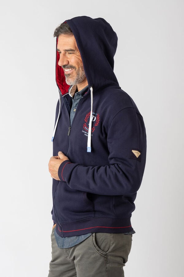 Privata Sweatshirt aberto com capuz e bolsos Azul
