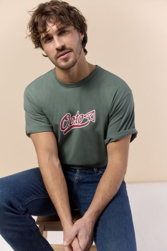 Camiseta lavada manga corta