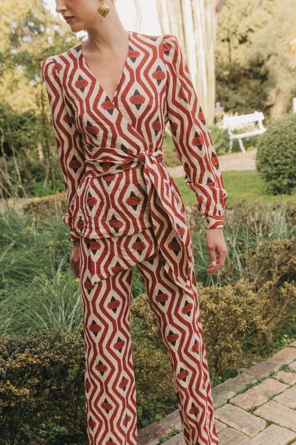 Cherubina Normanda trousers Printed orange