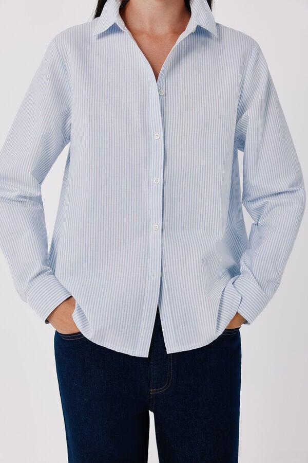 Cortefiel Oxford basic shirt Printed blue