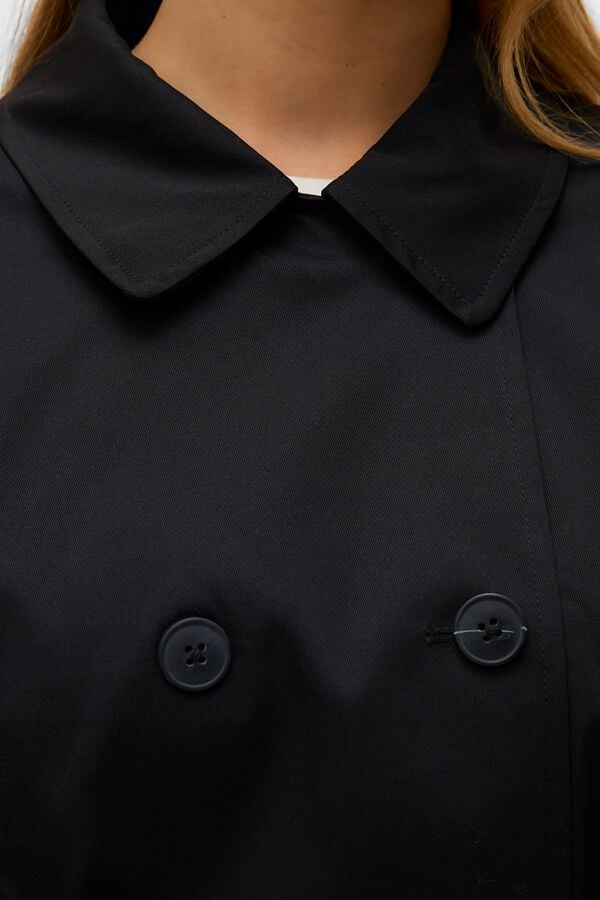 Vero Moda Gabardina 3/4 com cinto para mulher Cinzento