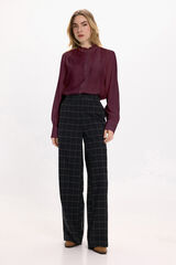 Vila Long sleeve blouse with English embroidered Maroon