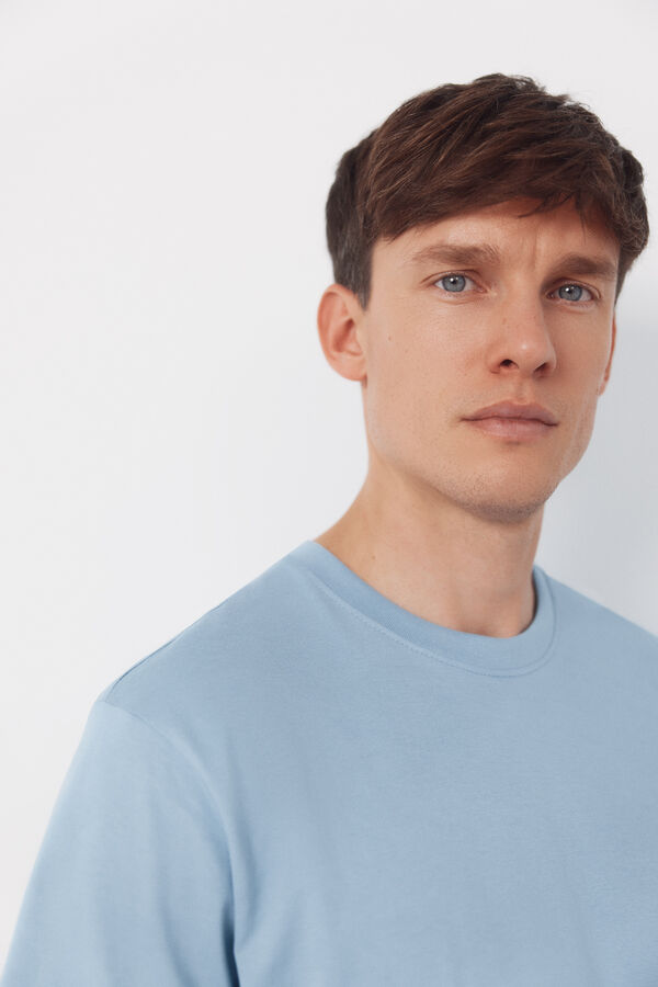 Cortefiel Camisola básica com bolso Azul