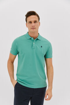 Cortefiel Short-sleeved piqué polo shirt Turquoise