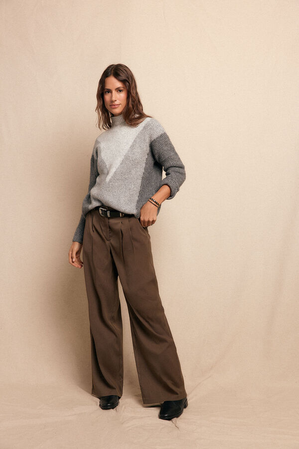 Slowlove Intarsia jumper Printed grey