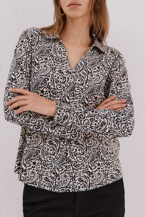 Cortefiel Polo shirt neck t-shirt Printed white