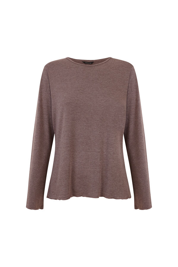 Cortefiel Long sleeve basic T-shirt Beige