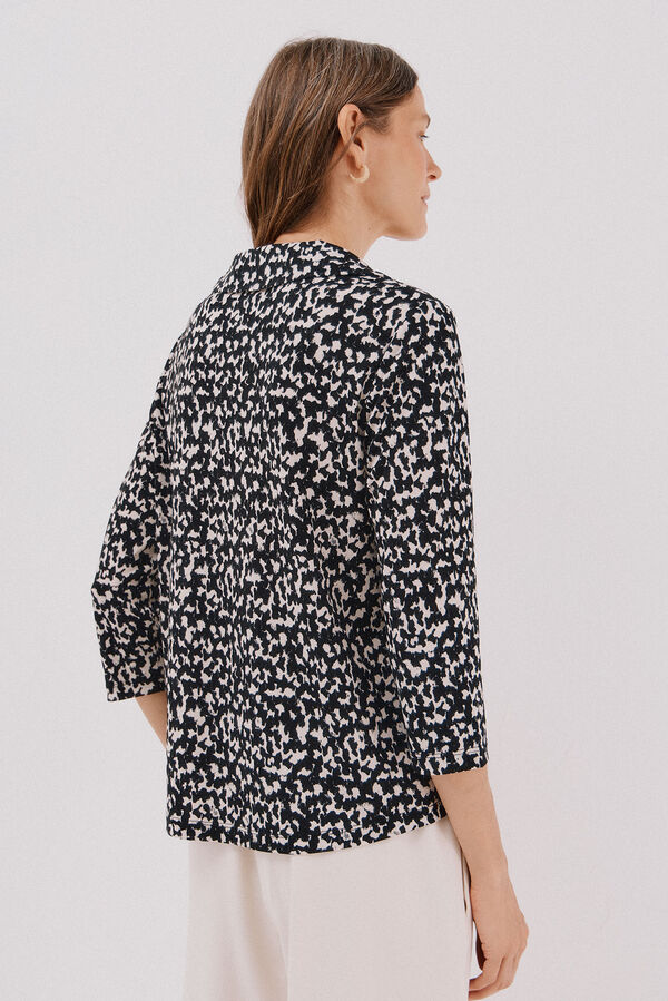 Cortefiel Elastic buttons shirt Printed grey