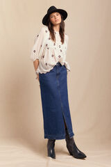 Slowlove Saia Comprida Denim Azul