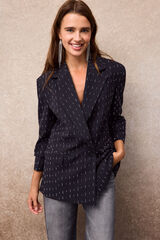 Slowlove Plaid oversized blazer Black