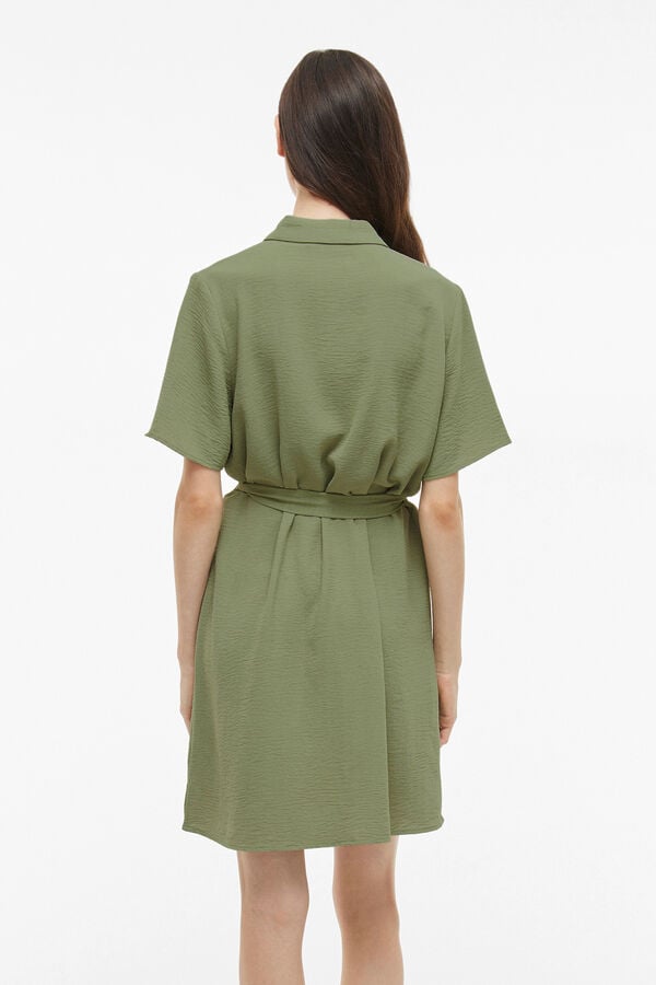 Vila Vestido camiseiro curto Verde