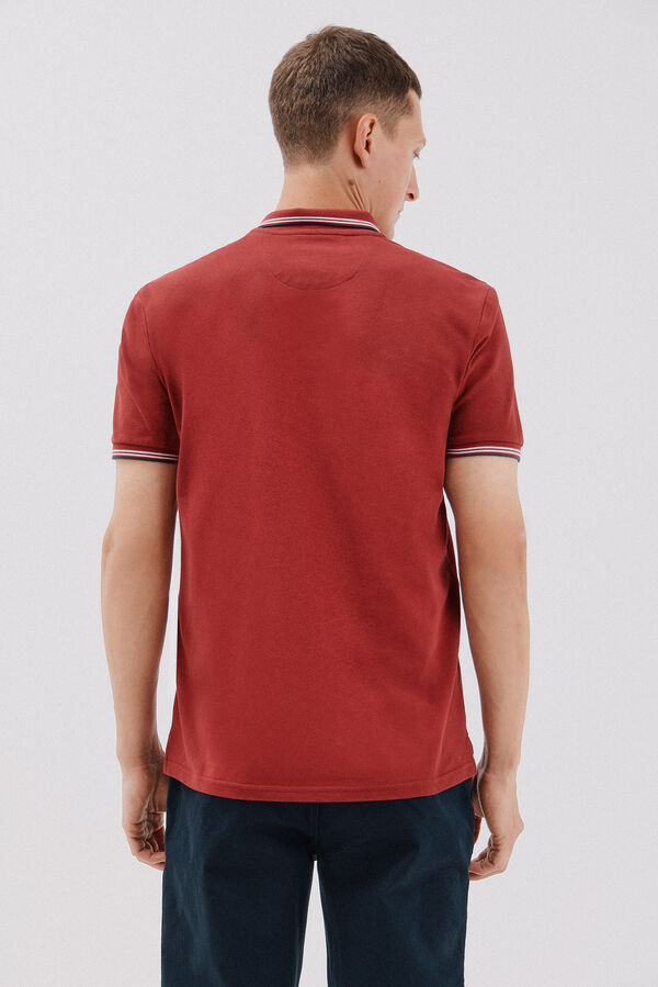Cortefiel Polo piqué tips Maroon