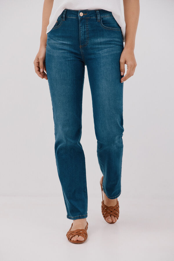 Cortefiel Sensational Straight Jeans Blue