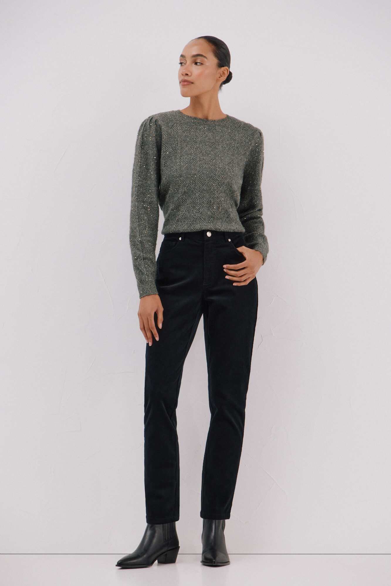 Cortefiel Cal&ccedil;as sensacionais de veludo veludo