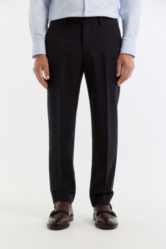 Pantalón slim tejido inteligente cuadrillé navy