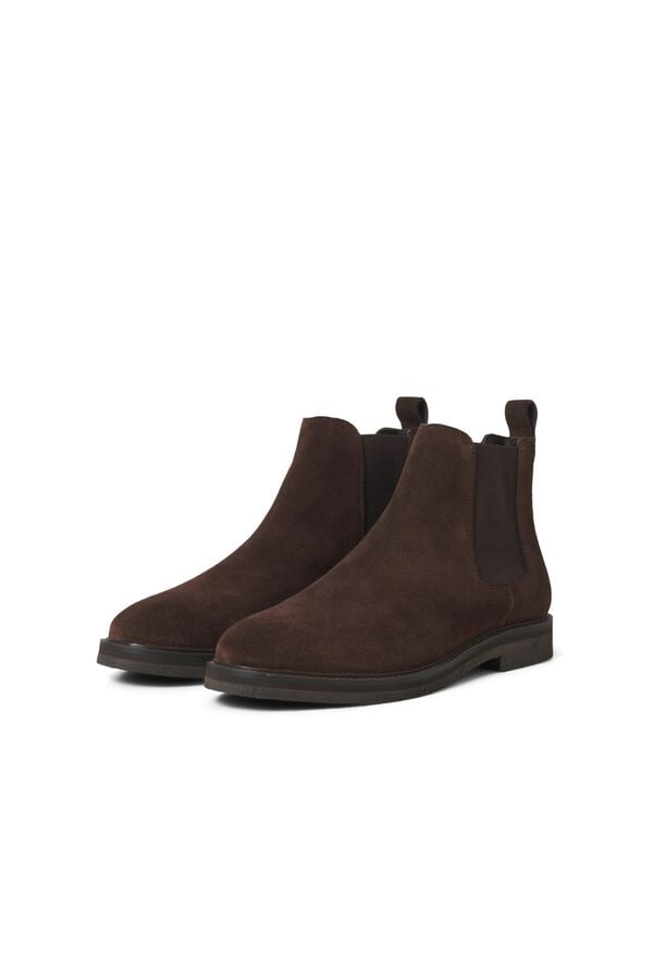 Jack & Jones Botins em camur&ccedil;a Castanho