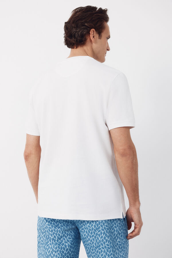 Cortefiel Piqu&eacute; basic T-shirt White
