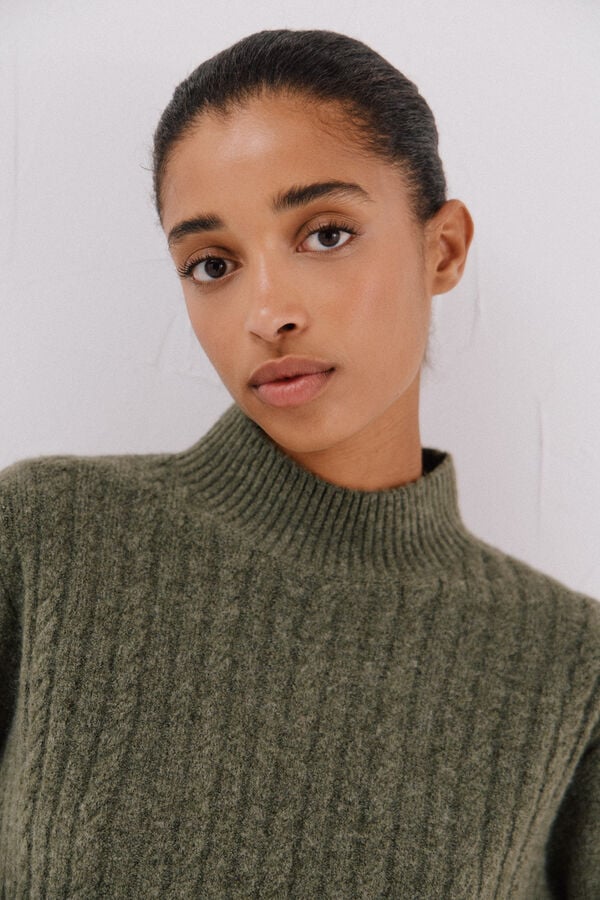 Cortefiel Jersey Perkins braids Kaki