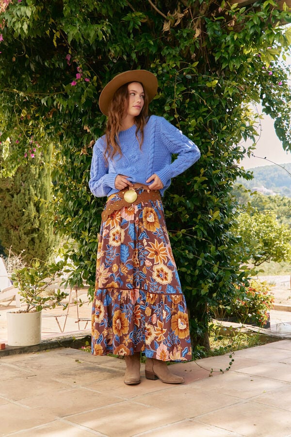 Jaase Saia Daphne com estampado de terra Multicolorido