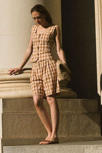 Cortefiel Gingham dress pants