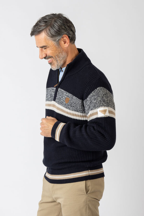 Privata Camisola de gola alta com fecho-éclair Azul