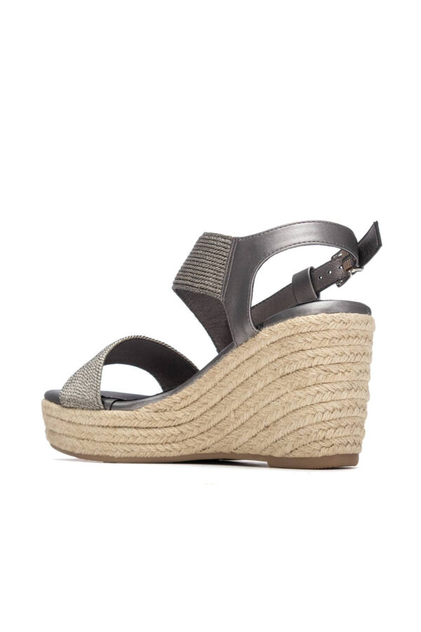 XTI Metallic jute wedge sandal Grey