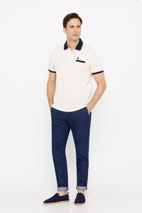 Cortefiel Oxford polo shirt with contrast collar Yellow