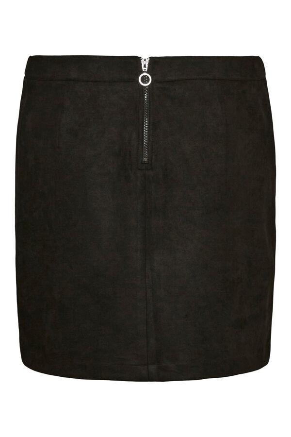 Cortefiel Curve short faux suede skirt Black