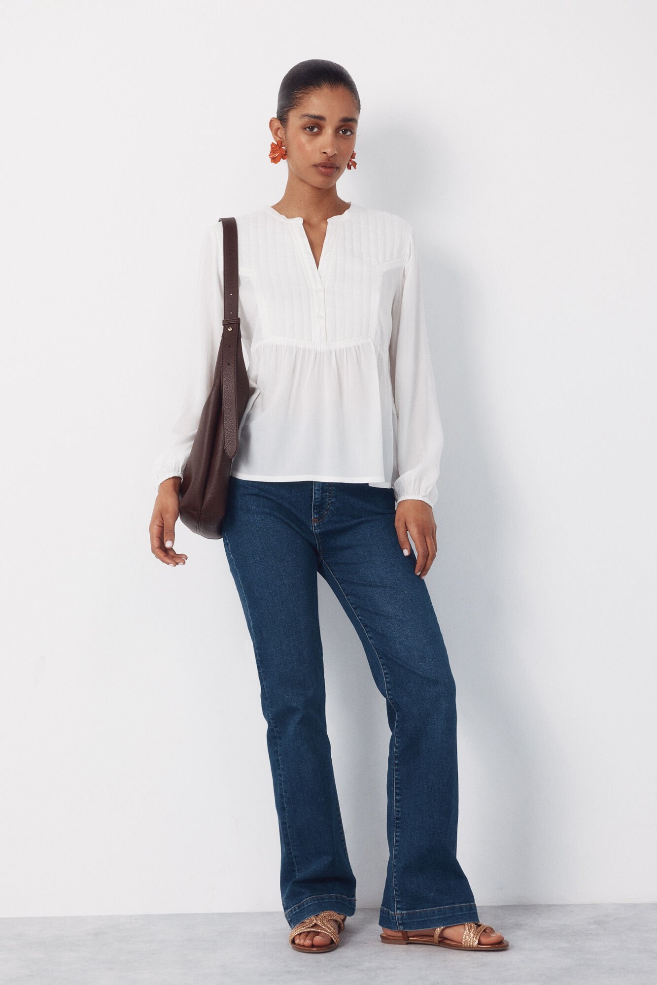 Cortefiel Padded mandarin blouse